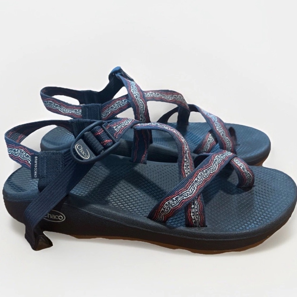 Chaco Cloud Toe Loop Arch Support Sandals Red White Blue J106191 Mens Size 12